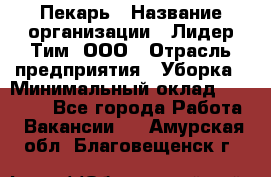 Пекарь › Название организации ­ Лидер Тим, ООО › Отрасль предприятия ­ Уборка › Минимальный оклад ­ 31 000 - Все города Работа » Вакансии   . Амурская обл.,Благовещенск г.